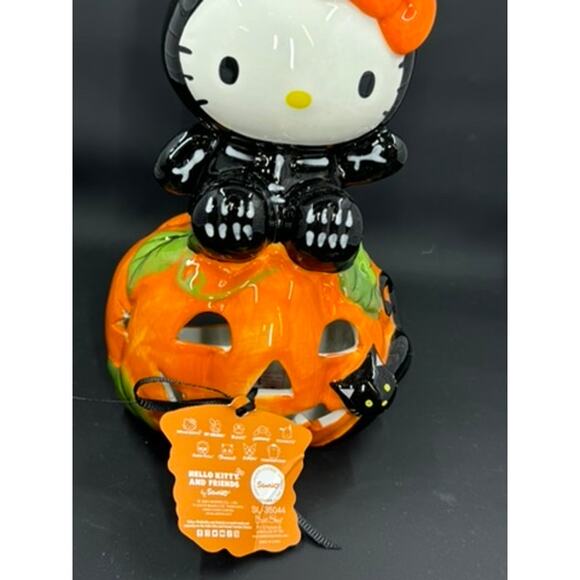 Hello Kitty T-Light Holder Black Cat, Orange Pumpkin, Cat Costume - Picture 5 of 8